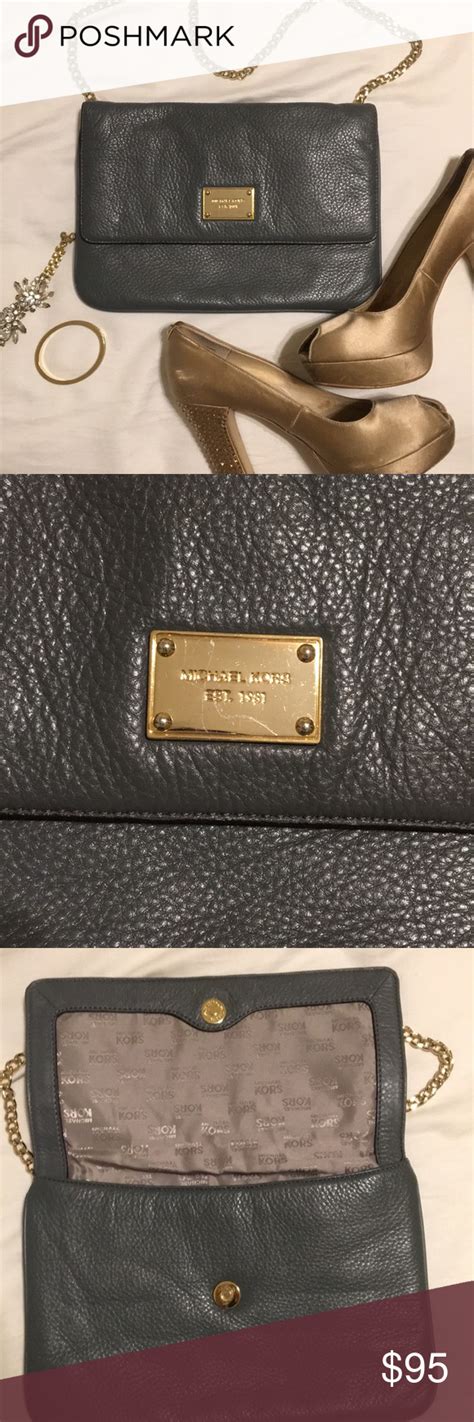 michael kors grey three tonr clutch